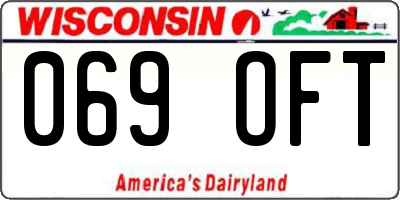 WI license plate 069OFT