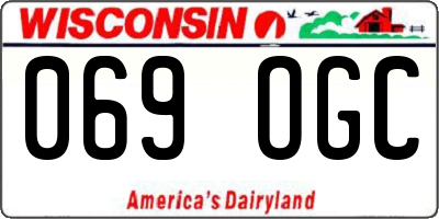 WI license plate 069OGC
