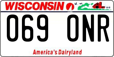WI license plate 069ONR