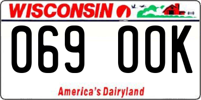 WI license plate 069OOK