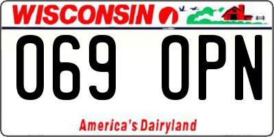 WI license plate 069OPN