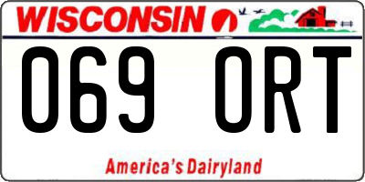 WI license plate 069ORT