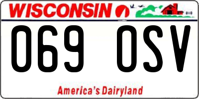 WI license plate 069OSV