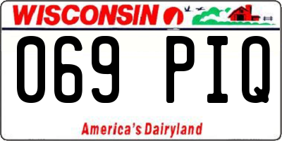 WI license plate 069PIQ