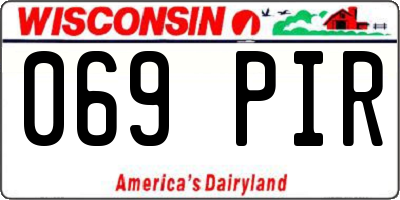 WI license plate 069PIR