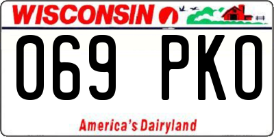WI license plate 069PKO