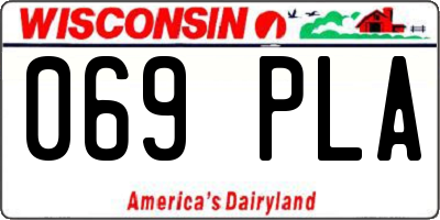 WI license plate 069PLA