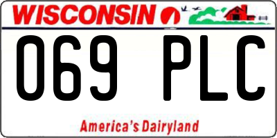 WI license plate 069PLC
