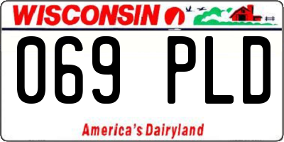 WI license plate 069PLD