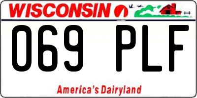 WI license plate 069PLF