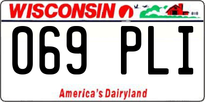 WI license plate 069PLI