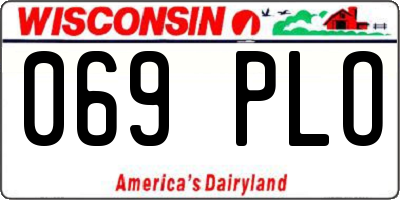 WI license plate 069PLO