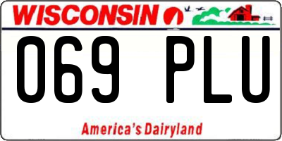 WI license plate 069PLU