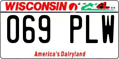 WI license plate 069PLW