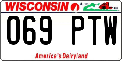 WI license plate 069PTW
