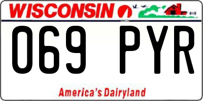 WI license plate 069PYR