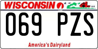 WI license plate 069PZS