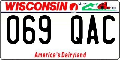 WI license plate 069QAC