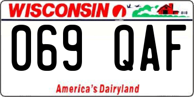 WI license plate 069QAF
