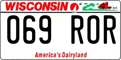 WI license plate 069ROR
