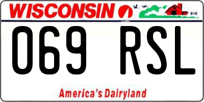 WI license plate 069RSL
