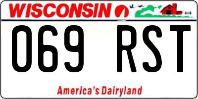 WI license plate 069RST