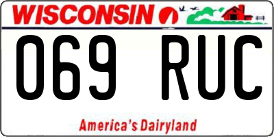 WI license plate 069RUC