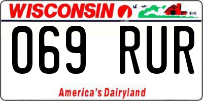 WI license plate 069RUR