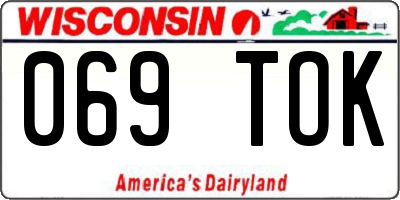 WI license plate 069TOK