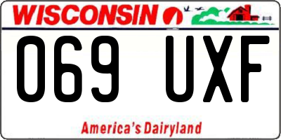 WI license plate 069UXF