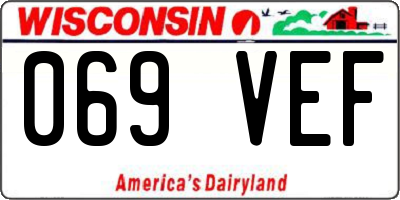 WI license plate 069VEF