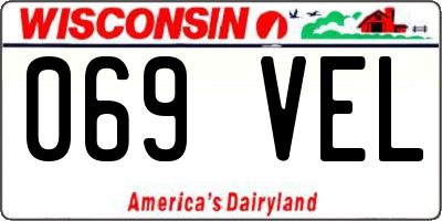 WI license plate 069VEL