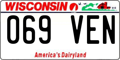 WI license plate 069VEN