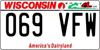 WI license plate 069VFW