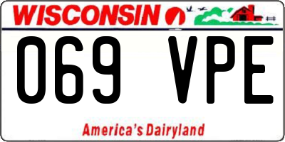 WI license plate 069VPE
