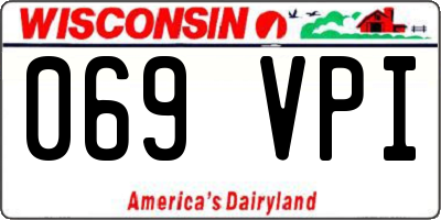 WI license plate 069VPI