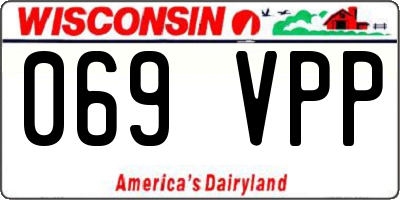 WI license plate 069VPP