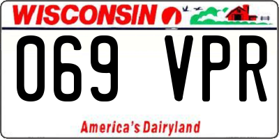 WI license plate 069VPR