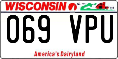 WI license plate 069VPU