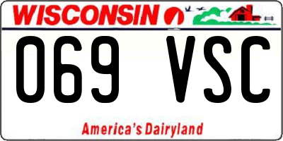 WI license plate 069VSC