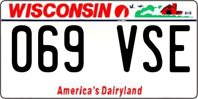 WI license plate 069VSE