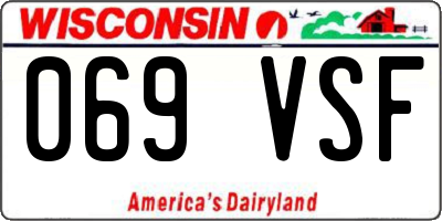 WI license plate 069VSF