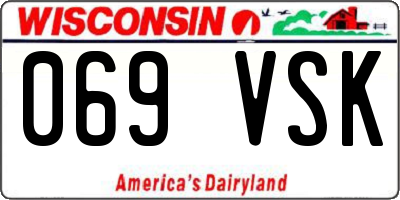 WI license plate 069VSK