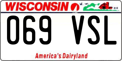 WI license plate 069VSL