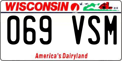WI license plate 069VSM