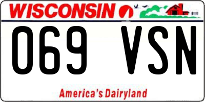WI license plate 069VSN