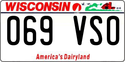 WI license plate 069VSO