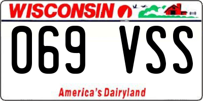 WI license plate 069VSS