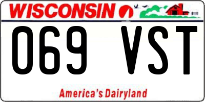 WI license plate 069VST
