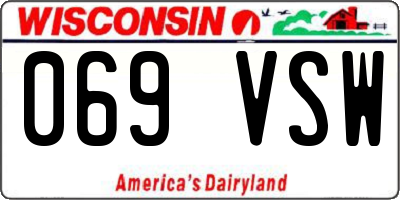WI license plate 069VSW